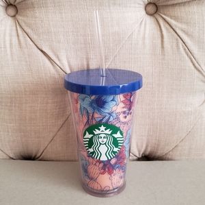 Starbucks 2019 Cactus Flower Floral Tumbler Cup 16 oz NEW Pink Blue Grande